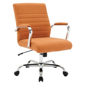 OSP Home Furnishings Adjustable Mid-Back Home Office Chair, Orange