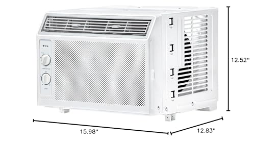 TCL H5W33M 5,000 Mechanical Controls 5000 BTU Window Air Conditioner,150 Sq. Ft, Easy-to-Use, Reusable Filter, Compact Design, White