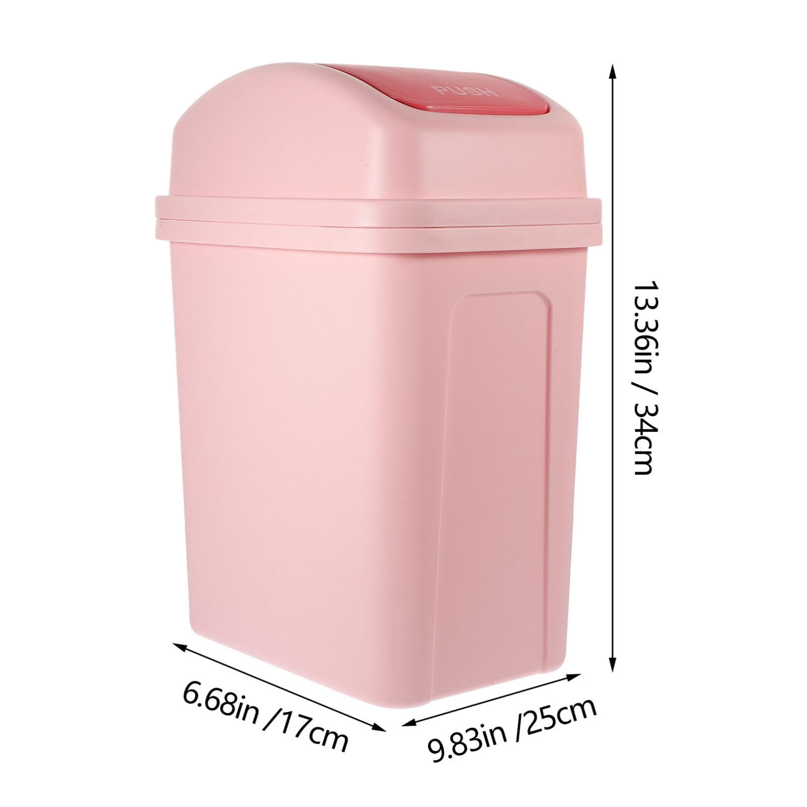 Cabilock Swing Lid Trash Can Round Garbage Bin Large Wastebasket Bucket Container for Bathrooms Powder Rooms Kitchens Office Pink