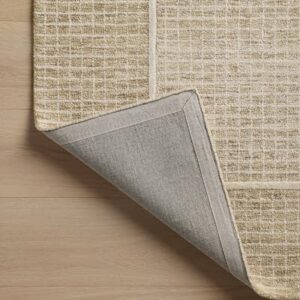 Loloi Chris Loves Julia x Briggs Collection, Wheat & Ivory, 7'-9" x 9'-9" Area Rug – Minimal Gritted Design Area Rugs for Living Room Bedroom Entryway & Hallway No Shed High Traffic Home Decor Rug