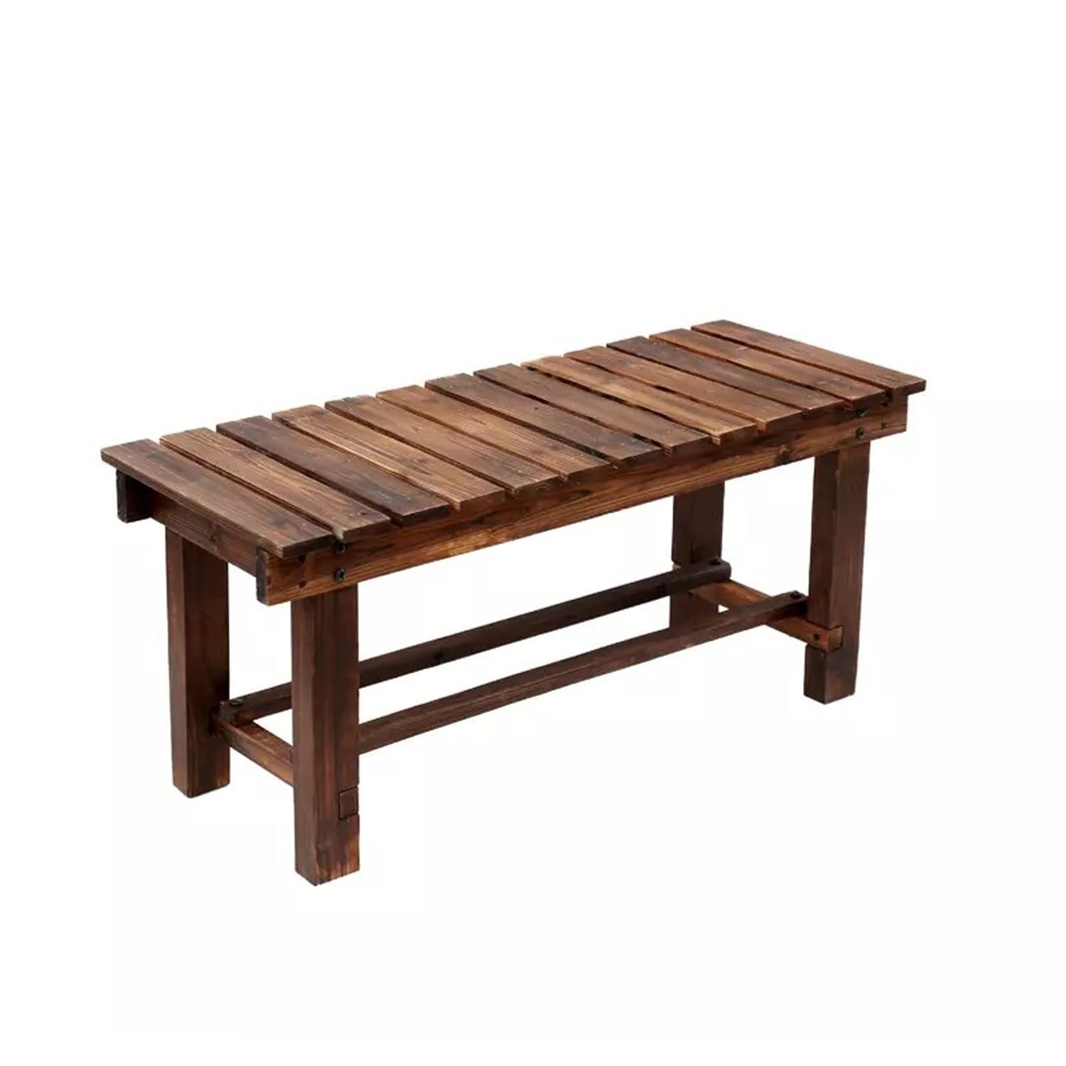 YangAera Outdoor Garden Benches Weatherproof Patio Bench Two-Person Seat Backless Bench Wood Bench with Slatted High Temperature Bench for Front Porch Backyard (Upgraded to Prevent Fading) 90cm Bench