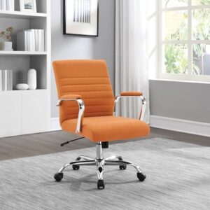 OSP Home Furnishings Adjustable Mid-Back Home Office Chair, Orange