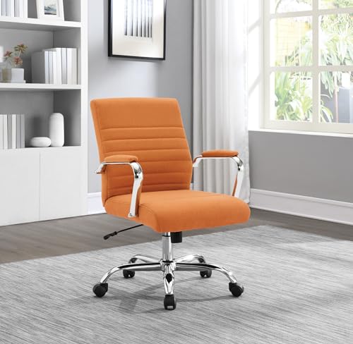 OSP Home Furnishings Adjustable Mid-Back Home Office Chair, Orange