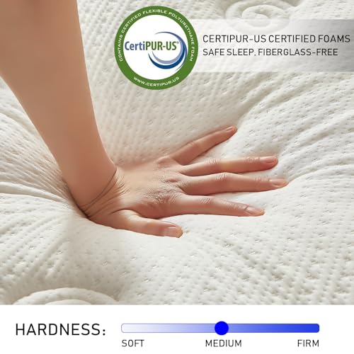 DreamQi Queen Mattress in a Box,8 Inch Hybrid Queen Size Mattresses,Gel Memory Foam and Pocket Spring Queen Bed Mattress,Medium Firm,Breathable Comfort Soft Mattress Pressure Relief