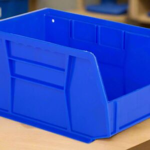 Hudson Exchange 9-1/2" x 6" x 5" Plastic Stackable Storage Bin and Hanging Container (Blue)