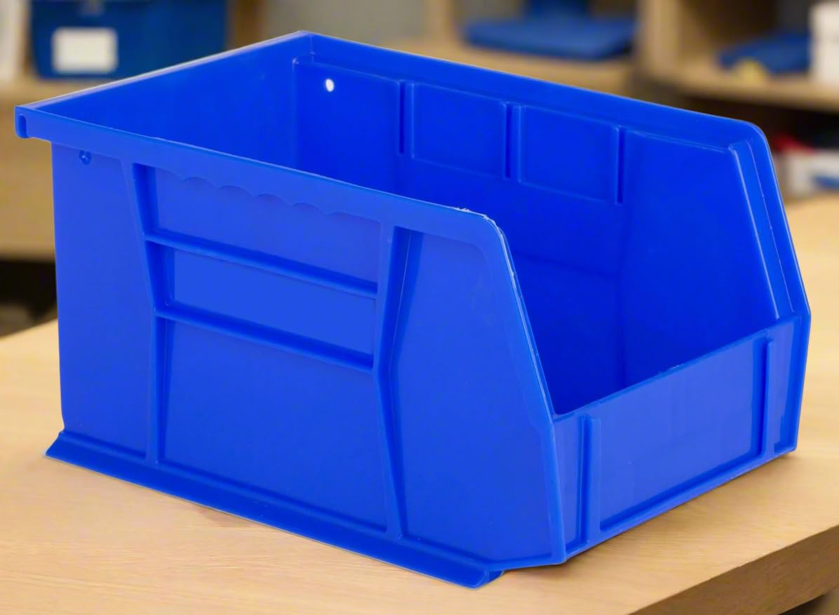 Hudson Exchange 9-1/2" x 6" x 5" Plastic Stackable Storage Bin and Hanging Container (Blue)