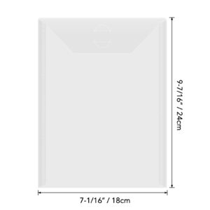 Briartw 80 Pack Storage Envelopes,Clear 7x9.4" Resealable Plastic Envelopes Pockets for Cutting Dies Stencil Crafts Organizer Holder,Storage Bag for Clear Stamp,Die Cuts,Scrapbook Paper,Photos