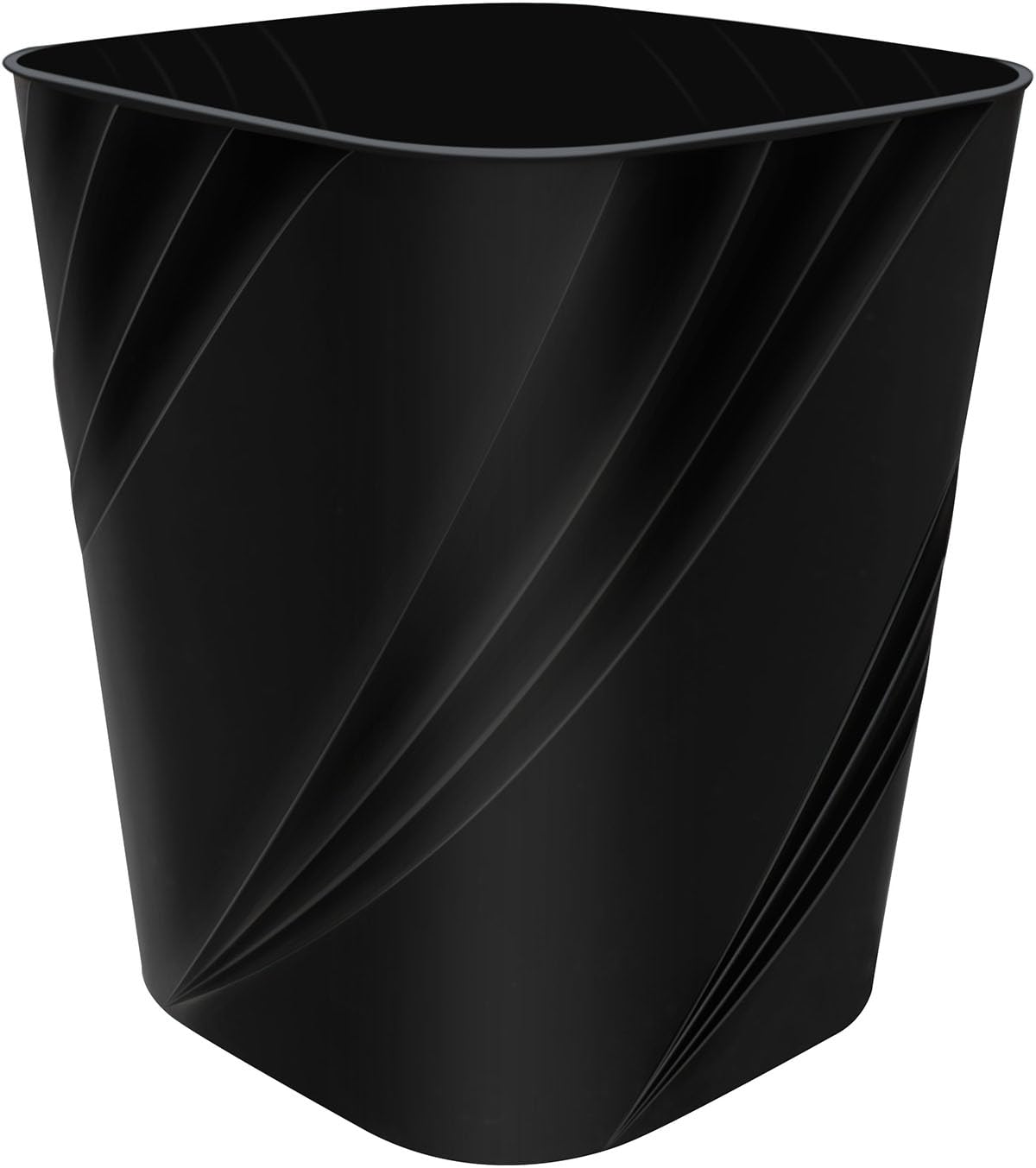 DAJITRE Small Plastic Trash Can Wastebasket Recycling Bin for Bathroom, Dorm, Bedroom，Home Office, Garbage Can for Bedroom, Kids Room (1, Black)