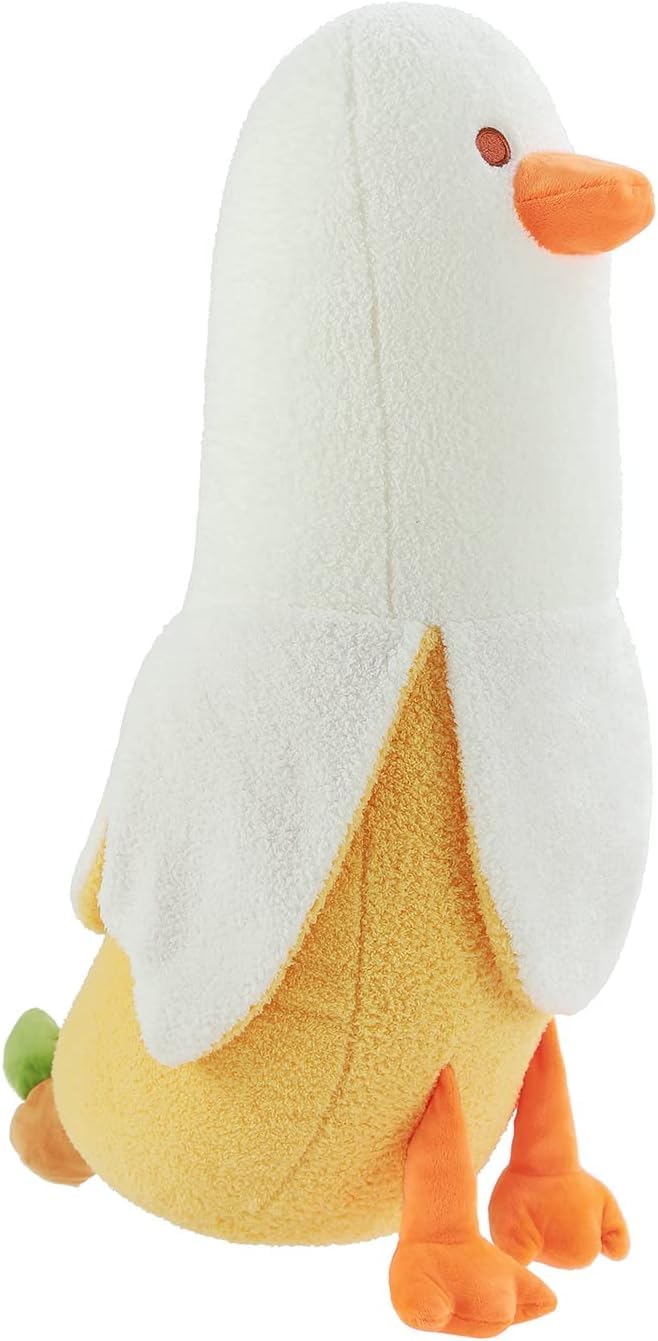 Banana Duck Plush Toy-12'' Weighted Duck Stuffed Animals, Elastic Duck Plush Stuffed Animals Banana Plushie Hugging Pillow, Throw Pillow, Body Pillow, Room Decoration Gift for Kids Girls Boys