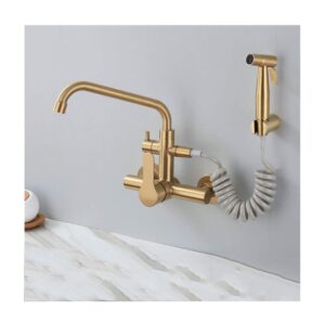 bidet sprayer faucet set brass brushed gold handheld toilet bidet attachment pressure sprayer wall mount portable set with cold and hot/type a (type b)