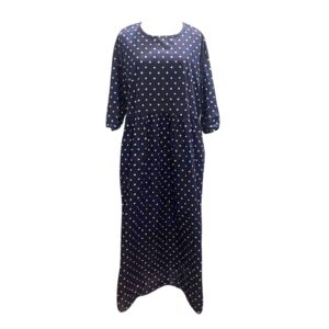 Size Retro Dress Short Sleeve Plus Causal Dot Dress Printed Polka Beach Women's Women's Dress Dress Girls (Blue, XXXXL)