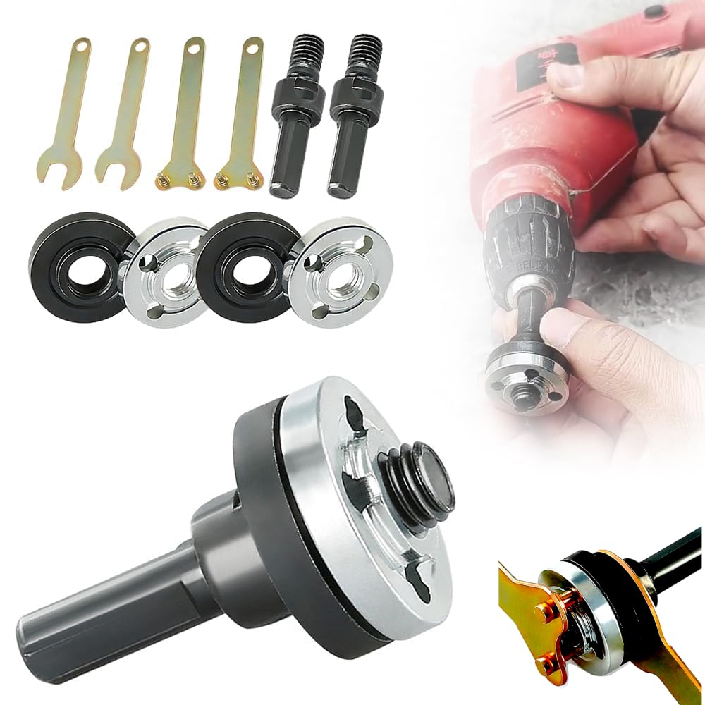 Electric Drill Angle Grinder Connecting Rod Set,Multifunctional Adjustable Rotary Driver Cutter Shaft Accessories Drill Angle Grinder Adapter,Adjustable Rotary Driver Cutter Shaft Accessories (2set)