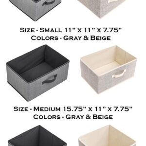 NEPA Market Fabric Storage Cube Bins - Non-Woven Foldable Fabric Bins, Closet Organizers for Shelves, Perfect for Clothes, Toys and More (Gray, Small)