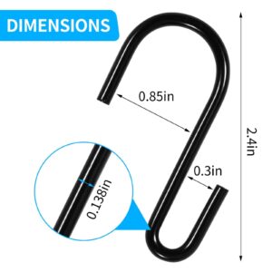 YAMAJA 30 Pack Small S Hooks for Hanging Spoons Pans Pots Kitchenware, Metal S Hooks for Hang Bags Towels, Apply Bathroom Office Tool Room, Black, 2.4 Inch