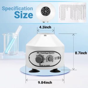 Centrifuge Machine, Lab Benchtop Centrifuges, Desktop Electric Lab Laboratory Centrifuge Machine Lab Medical Practice w/Timer and Speed Control - Low Speed,4000 RPM, Capacity 20 ML x 6-110v