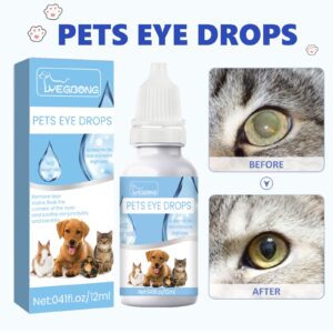 AusuB Pet Gel Eye Drops，Pets Eye Drops，Therapeutic Eye Lubricating Drop for Dog & Cats，Eye Solution for Severe Dry Eyes,Effective Dog Eye Infection Treatment (3Pcs,Blue)