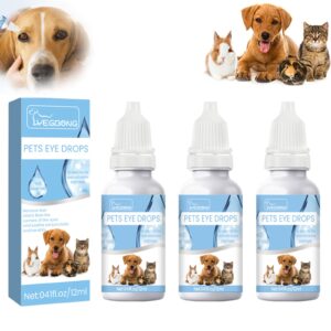 ausub pet gel eye drops，pets eye drops，therapeutic eye lubricating drop for dog & cats，eye solution for severe dry eyes,effective dog eye infection treatment (3pcs,blue)