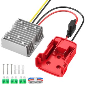 kzreect 18v to 12v step-down converter for milwaukee 18v battery adapter, dc 12v 20a 240w buck converter reducer regulator, voltage reducer transformer for golf cart rc car led lights diy toys