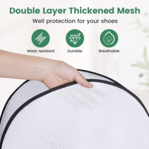 Carbrea 2 Pack Mesh Laundry Bags - Shoe Laundry Bag with Zipper Shoe Washing Machine Bag for Bras Socks Sneakers Delicates - White