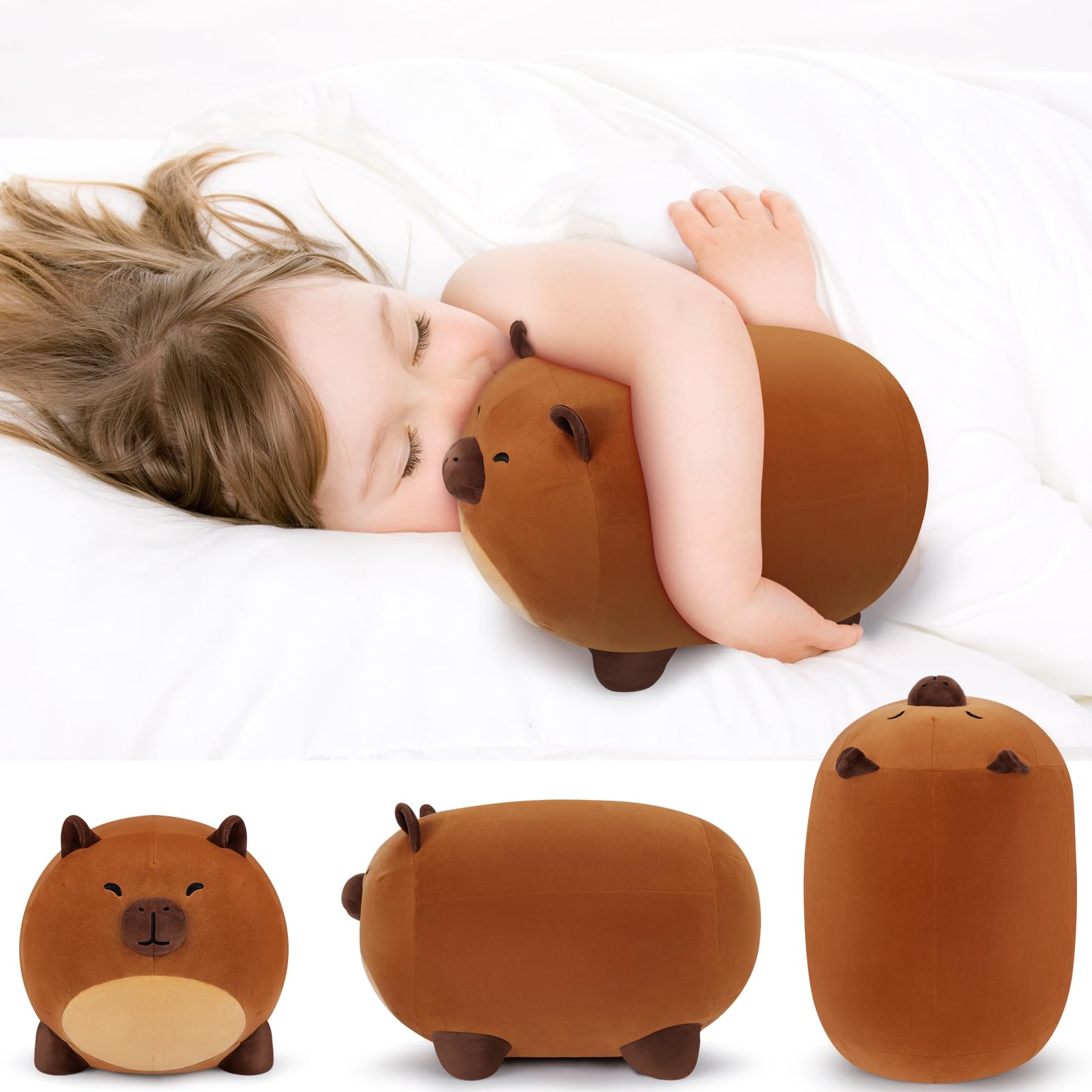 Capybara Plush Stuffed Animal-8'' Capybara Plush Toy, Capybara Plush Pillow, Cute Soft Plush Capybara Plushie Stuffed Toys, Capybara Plush Pillows Toy Decoration Doll Gift for Kids Girls Boys