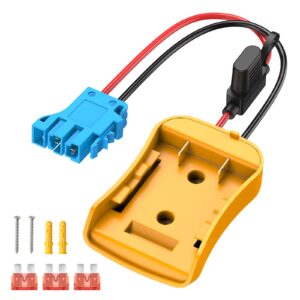 kzreect power wheels adapter for dewalt 20v battery adapter, power wheels battery conversion kit with fuse holder and wire harness connector compatible with peg-perego kids ride-on toy