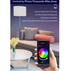 MINGHYZYA Smart Color Changing Light Bulbs, Bluetooth and App Control, Sync to Music, A19 E27 (70W Equivalent) 900LM LED Light Bulb, 10W (4 Pack)