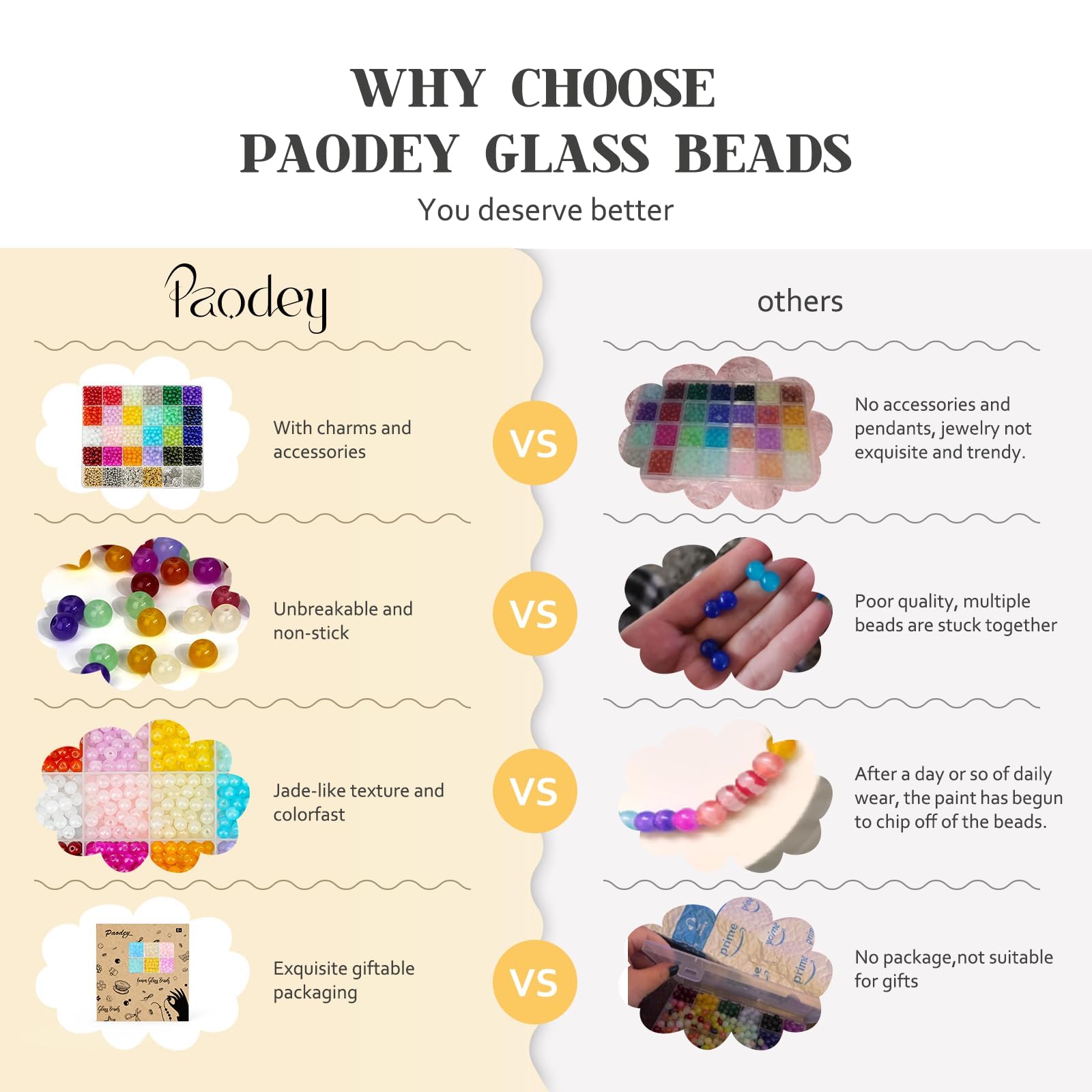 Paodey 6mm Glass Beads for Bracelets 1400pcs, Bracelet Making Kit 24 Colors Crystal Beads for Jewelry Making Round Beads DIY Crafts with Spacer Beads Charms Accessories