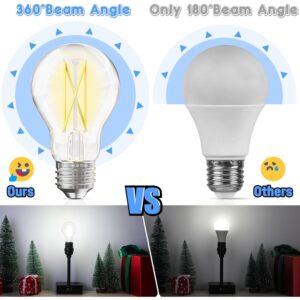 VOLIVO 24 Pack Vintage LED Bulbs, A19 Dimmable LED Light Bulb, 2700K Warm White, 60W Equivalent, CRI 80+, Clear Glass Filament Bulbs, 7W, E26 Standard Base, Classic Edison Antique Style Bulbs for Home