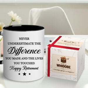 WHIDOBE Happy Retirement Gifts for Men Women - Going Away Gifts for Boss, Manager, Coworkers Office, Colleague, Goodbye, Farewell, Coworkers Leaving, Quitter for Coworker, Retired Accent Mug 11oz