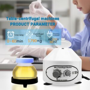 Centrifuge Machine, Lab Benchtop Centrifuges, Desktop Electric Lab Laboratory Centrifuge Machine Lab Medical Practice w/Timer and Speed Control - Low Speed,4000 RPM, Capacity 20 ML x 6-110v