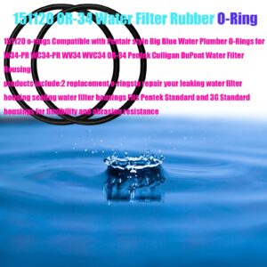 Generic 151120 OR-34 Water Filter Rubber O-Ring Compatible for Pentek and Culligan Standard & 3G Standard Water Filter Housings (2/Pack)