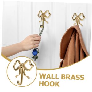 Zerodeko Bow Hook Door Hanger Wall Peg Hook Door Hooks Decorative Hooks Bowknot Hook Kitchen Hook Towel Hook Punch Hooks Hat Hooks Wall Hooks Home Decor Unique Brass Household Products,S