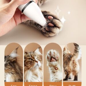 oneisall 2 Speed Paw Trimmer with 3 Blades, Rechargeable Cordless Cat Paw Trimmer Pet Paw Trimmer, Low Noise Cat Hair Trimmer for Dog Cat Pet's Hair Around Paws, Eyes, Ears, Face, Rump