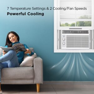 TCL H5W33M 5,000 Mechanical Controls 5000 BTU Window Air Conditioner,150 Sq. Ft, Easy-to-Use, Reusable Filter, Compact Design, White