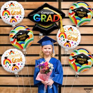 KatchOn, Mylar Graduation Balloons Set - Pack of 12 | Big, 29 Inch, Graduation Cap Balloon, 2024 Graduation Party Decorations | Congrats Grad Balloon, Kindergarten Graduation Decorations Class of 2024