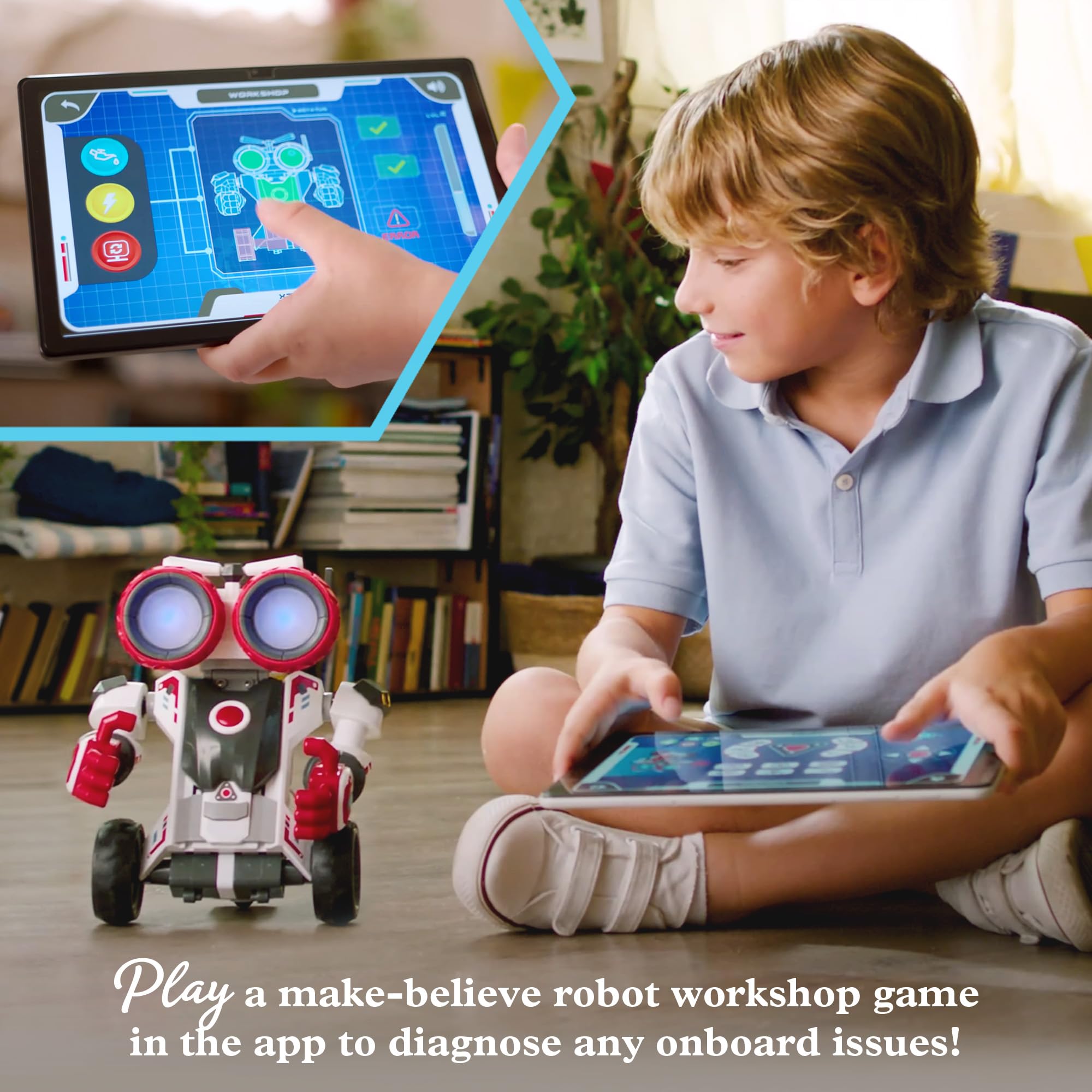 Thames & Kosmos Robotics Smart Machines Junior STEM Kit, Build & Code Your Robot’s Movements, Speed, Lights & Sounds, for Ages 8+, Use Screen-Free w/Built-in Buttons or via Block-Based Coding App