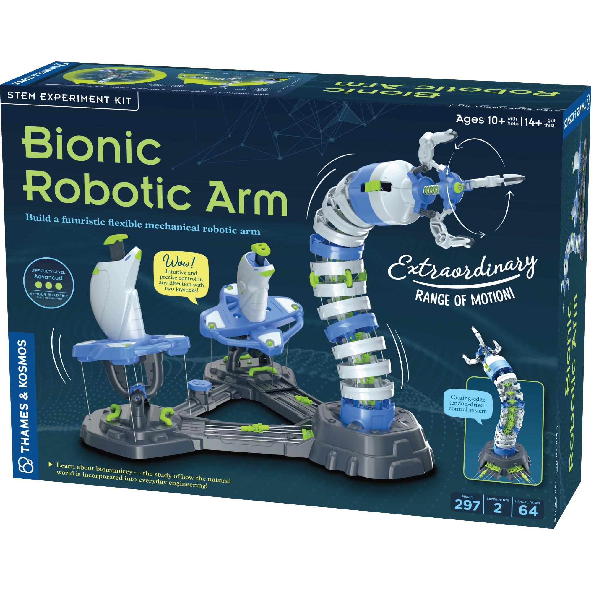 Thames & Kosmos Bionic Robotic Arm STEM Experiment Kit, Toy of The Year Finalist, Build a Mechanical Arm, No Batteries/Motors Required | Innovative System | Ages 10+ with Help, 14+ Independent Play