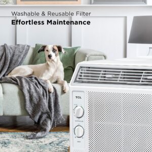 TCL H5W33M 5,000 Mechanical Controls 5000 BTU Window Air Conditioner,150 Sq. Ft, Easy-to-Use, Reusable Filter, Compact Design, White