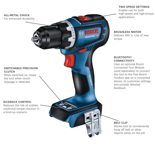 BOSCH GSR18V-800CN 18V Brushless Connected-Ready 1/2 In. Drill/Driver (Bare Tool)