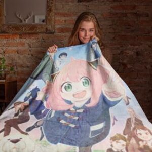 Spy x Family Manga Anime Anya Loid Yor Forger Yuri Damian Plush Fleece Soft Throw Blanket | Spy x Family Merch 60" x 45"