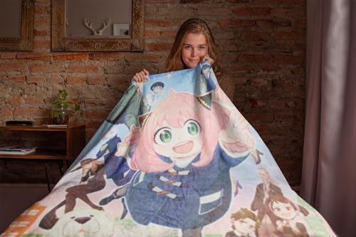 Spy x Family Manga Anime Anya Loid Yor Forger Yuri Damian Plush Fleece Soft Throw Blanket | Spy x Family Merch 60" x 45"