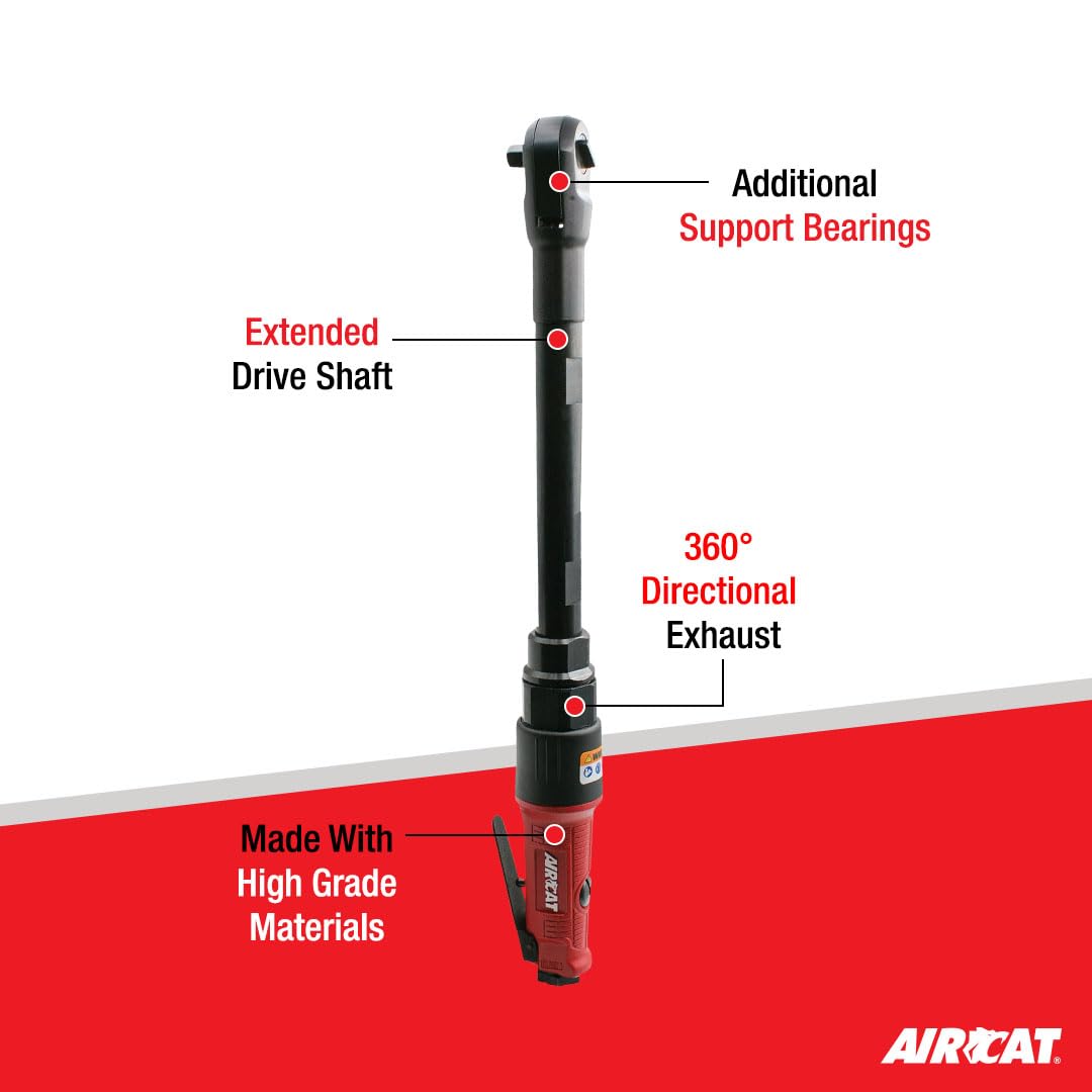 AIRCAT 808-15-25-A 1/4"" 15"" extended ratchet 30 ft-lb of Torque 200 RPM