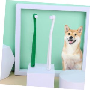 FOMIYES 8 Pcs Pet Toothbrush Dog Self Cat Toothbrush Cleaning Playset Small Head Toothbrush Gentle Dog Brush Kitten Toys Dog Teeth Cleaning Tools Wash Cleaning Kit TPE Manual