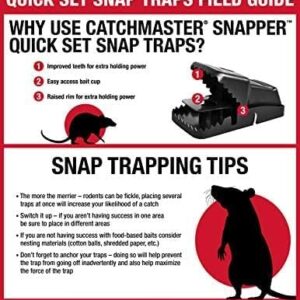 Catchmaster Snapper Mouse Traps 24-Pk, Mouse Traps Indoor for Home, Reusable Rodent Killer for House, Outdoor Critter Catcher, Eco Friendly Pest Control for Garage, Basement, & Kitchen