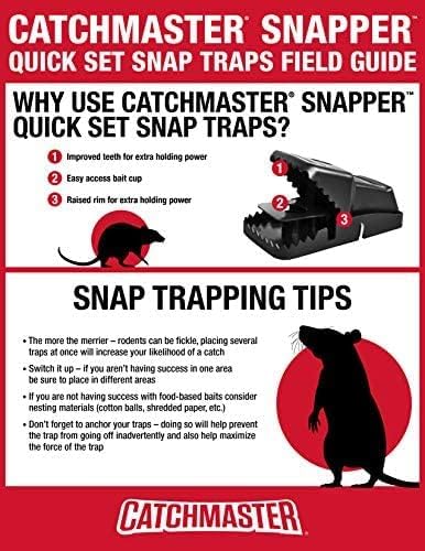 Catchmaster Snapper Mouse Traps 24-Pk, Mouse Traps Indoor for Home, Reusable Rodent Killer for House, Outdoor Critter Catcher, Eco Friendly Pest Control for Garage, Basement, & Kitchen