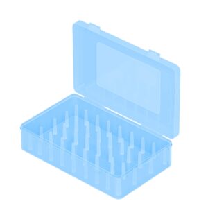 42 Slot Sewing Thread Blue Storage Box Bobbin Needle Spool Holder Organizer Embroidery Household DIY Sewing Accessories, Contain 2 Size Spool 30 pcs 0.5(D) x 2.4(H) in + 12 pcs 1(D) x 2.4(H) in