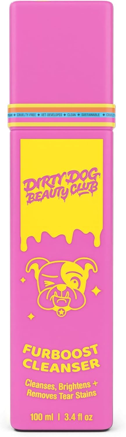 Dirty Dog Beauty Club - Furboost Cleanser for Dogs with Natural Ingredients, Effective Removal of Tear Stains - Gentle Solution with Blueberry Extract, Coconut and Rice Water, 100 ml (3.4 oz)