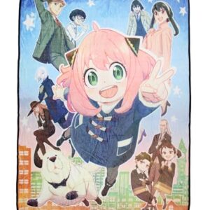 Spy x Family Manga Anime Anya Loid Yor Forger Yuri Damian Plush Fleece Soft Throw Blanket | Spy x Family Merch 60" x 45"