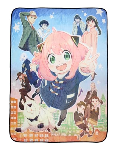 Spy x Family Manga Anime Anya Loid Yor Forger Yuri Damian Plush Fleece Soft Throw Blanket | Spy x Family Merch 60" x 45"