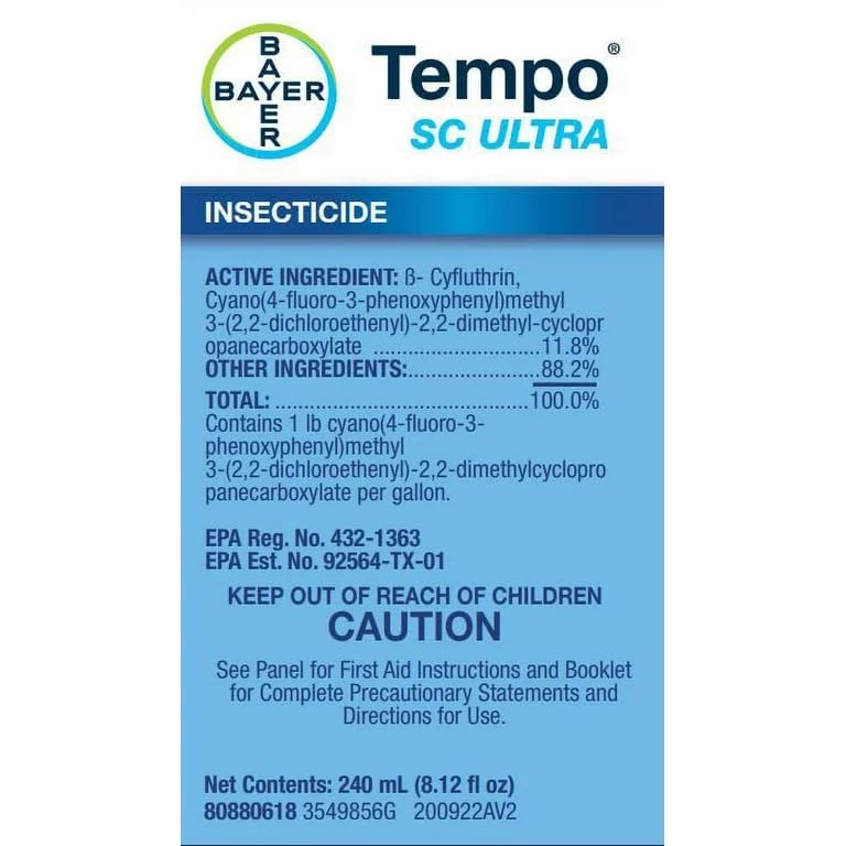 Bayer 80880618-2 Tempo SC Ultra-240ml Pesticide, White